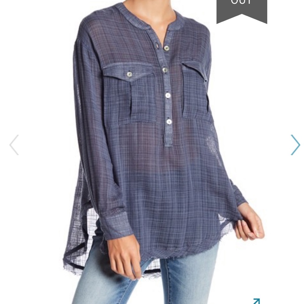 Free People Long Sleeve Flannel Top